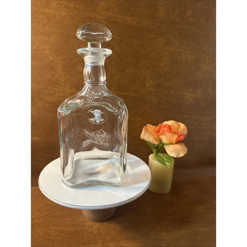 Jack Daniel's 125th Anniversary Clear Glass Decanter Bottle w/ Stopper